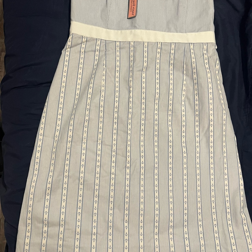 Vineyard Vines Cream and White Strapless Midi Dress